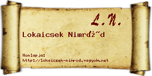 Lokaicsek Nimród névjegykártya